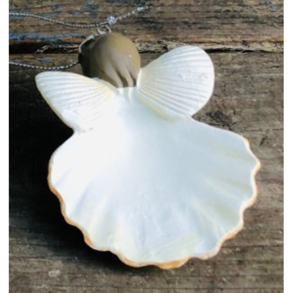 Lot of 5 Handmade Glittered Seashell Christmas Ornaments Angel Murex Clam Coasta - Picture 10 of 11